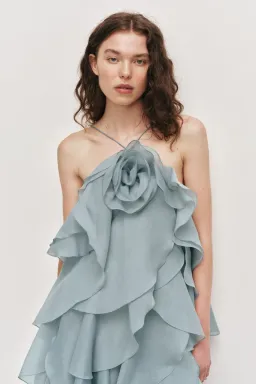 Aje Pandorea Layered Maxi Dress in Duck Egg Size AU 6 for rent on The Volte - image 4