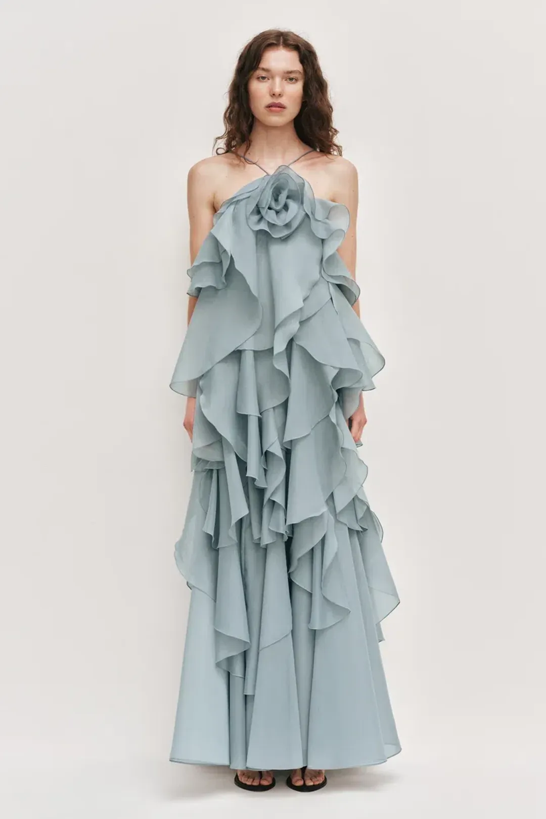 Aje Pandorea Layered Maxi Dress in Duck Egg Size AU 6 for rent on The Volte - main image