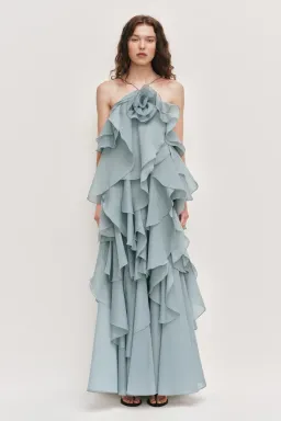 Aje Pandorea Layered Maxi Dress in Duck Egg Size AU 6 for rent on The Volte - image 2