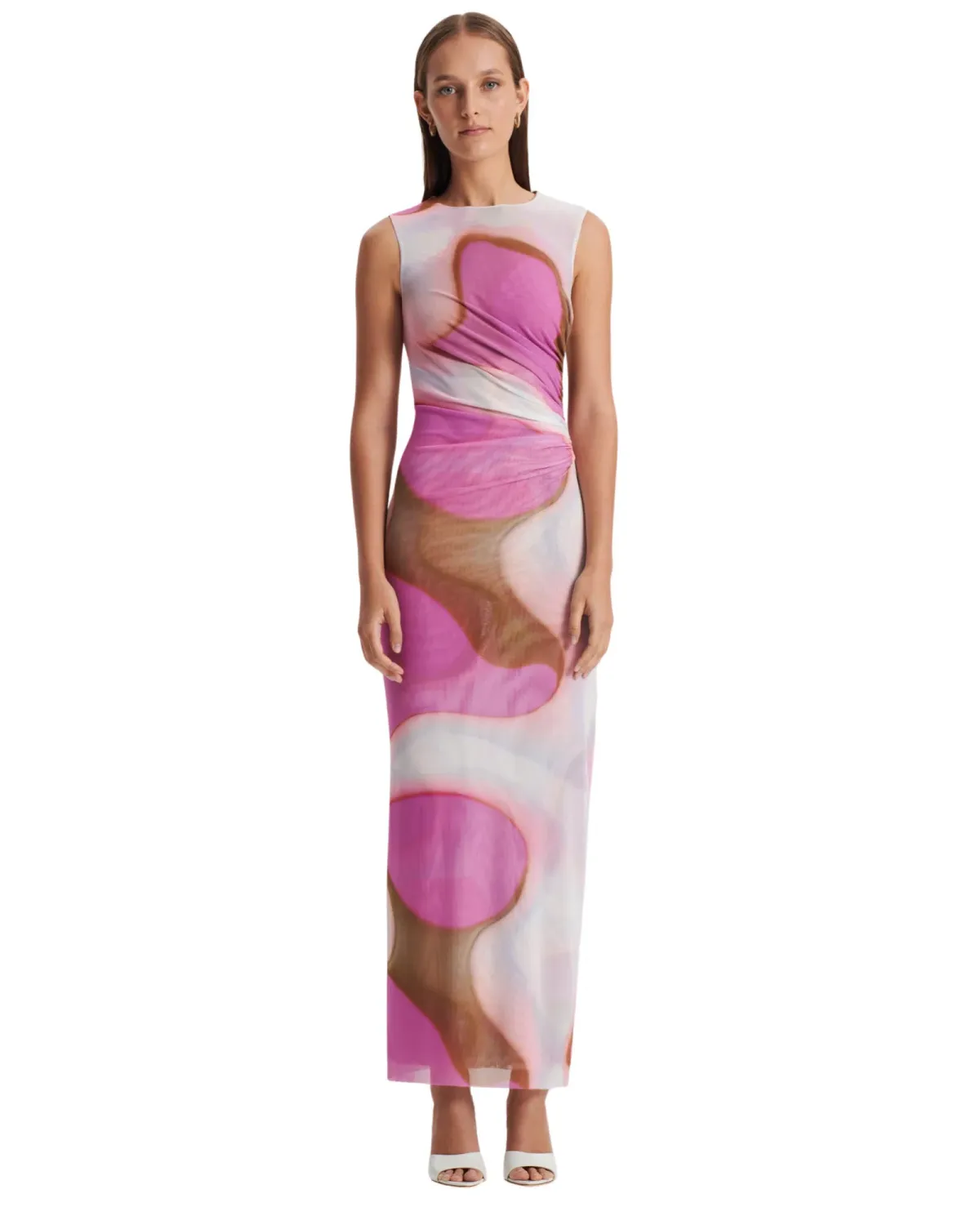 Scanlan Theodore Italian Watercolour Maxi Dress Pink Size 10 - Image 1