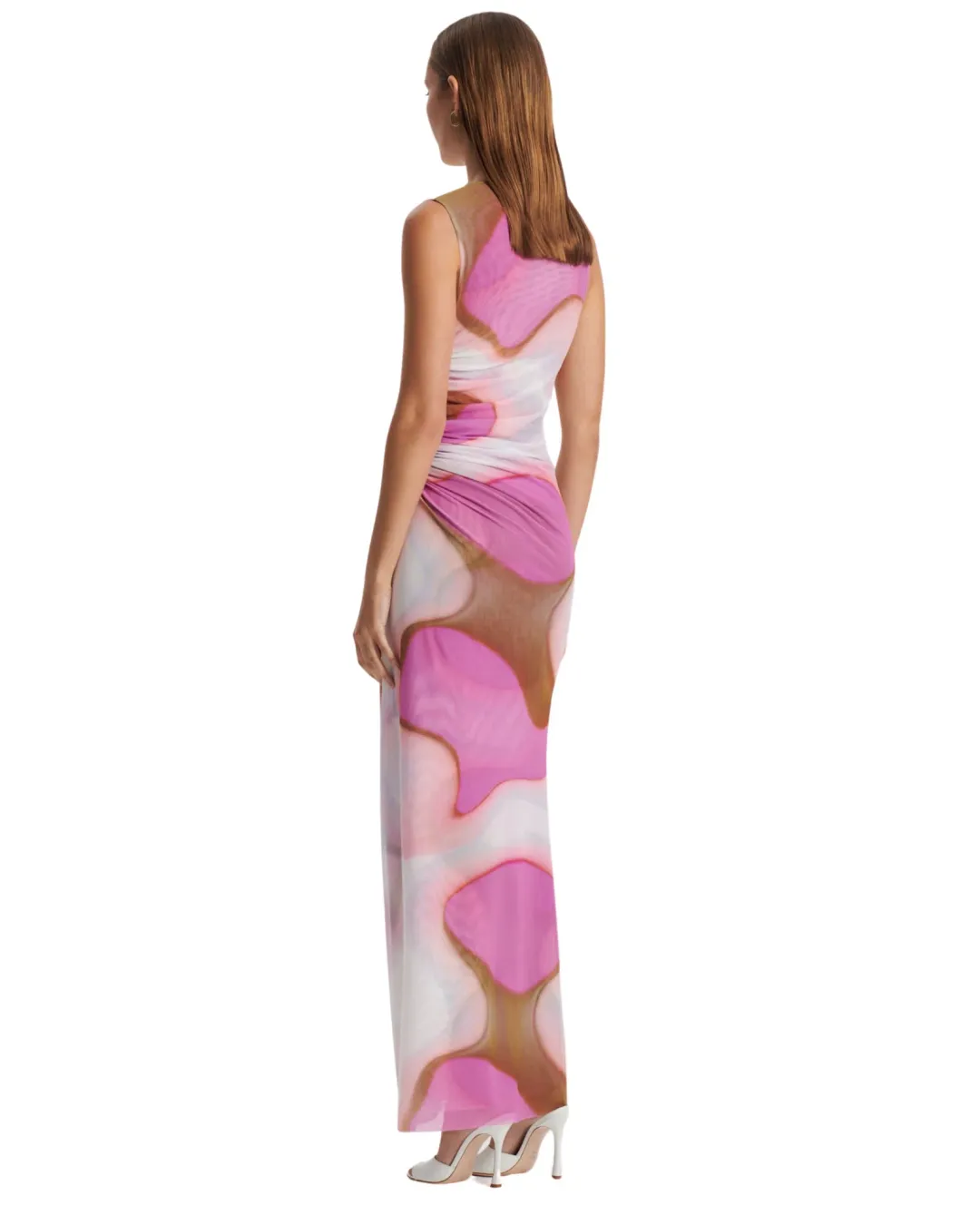 Scanlan Theodore Italian Watercolour Maxi Dress Pink Size 10 for rent on The Volte - main image