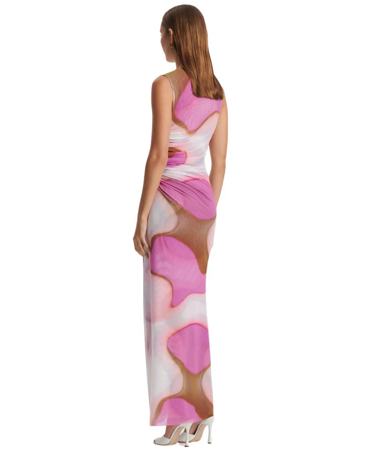 Scanlan Theodore Italian Watercolour Maxi Dress Pink Size 10 - Image 2