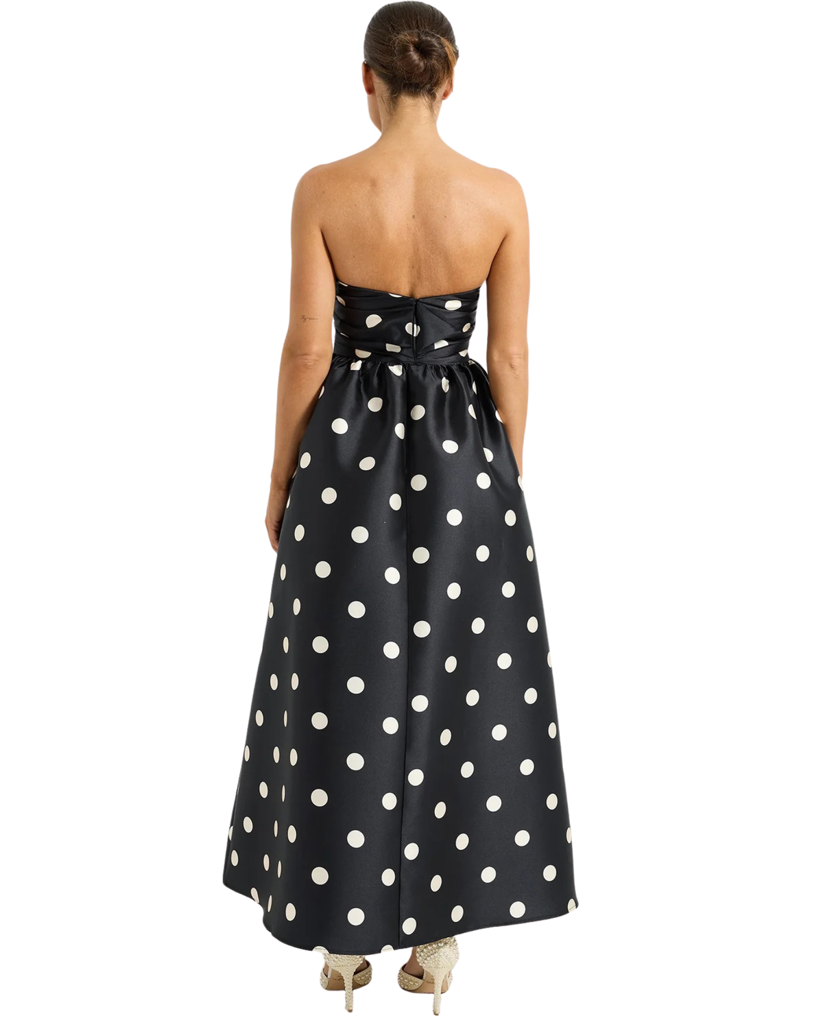Pasduchas Dottie Strapless Midi Dress Black/Cream Size 10 - Image 2