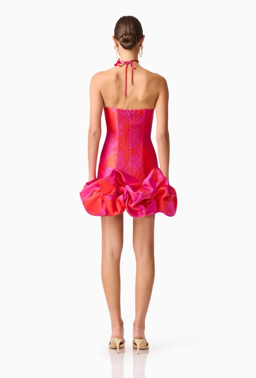 Elliatt Eloise Strapless Mini Dress in Pink & Red Size M for rent on The Volte - main image
