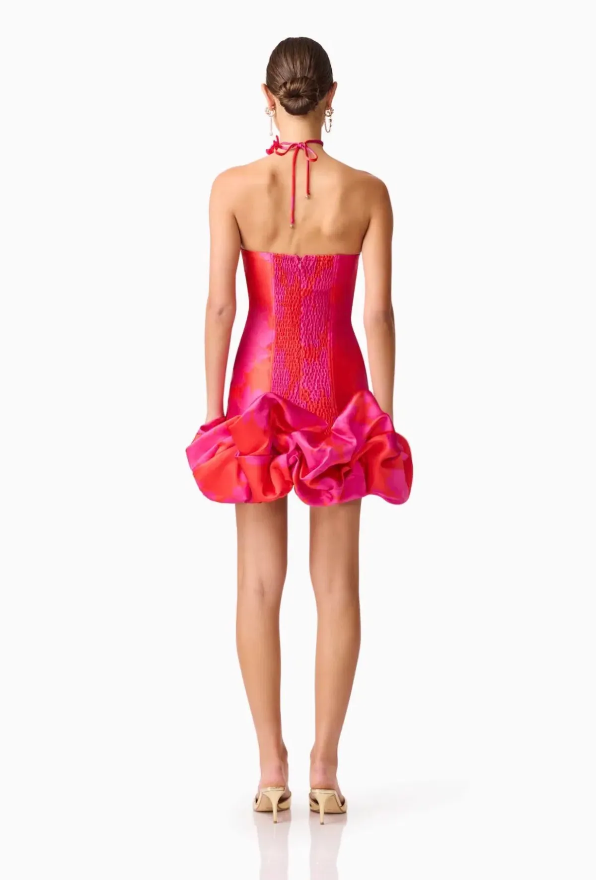 Elliatt Eloise Strapless Mini Dress in Pink & Red Size M - Image 3