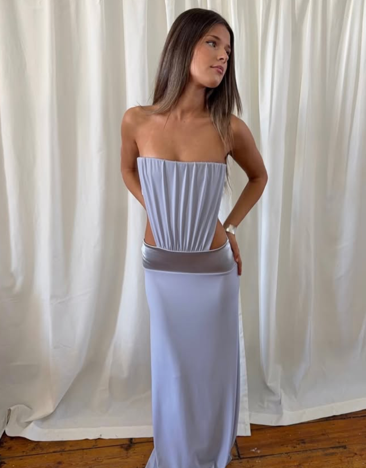 La Marie The Kendall Maxi Dress in Silver Size XS/S - Image 1