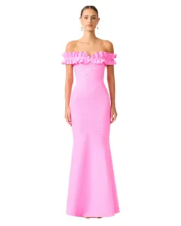 Elliatt Orelia Ruffle Maxi Gown Candy Pink Size S / AU 8 for rent on The Volte - image 1