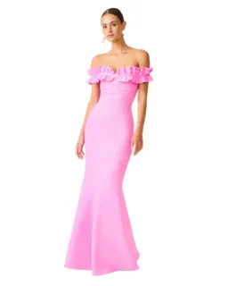 Elliatt Orelia Ruffle Maxi Gown Candy Pink Size M / AU 10 for rent on The Volte - image 4