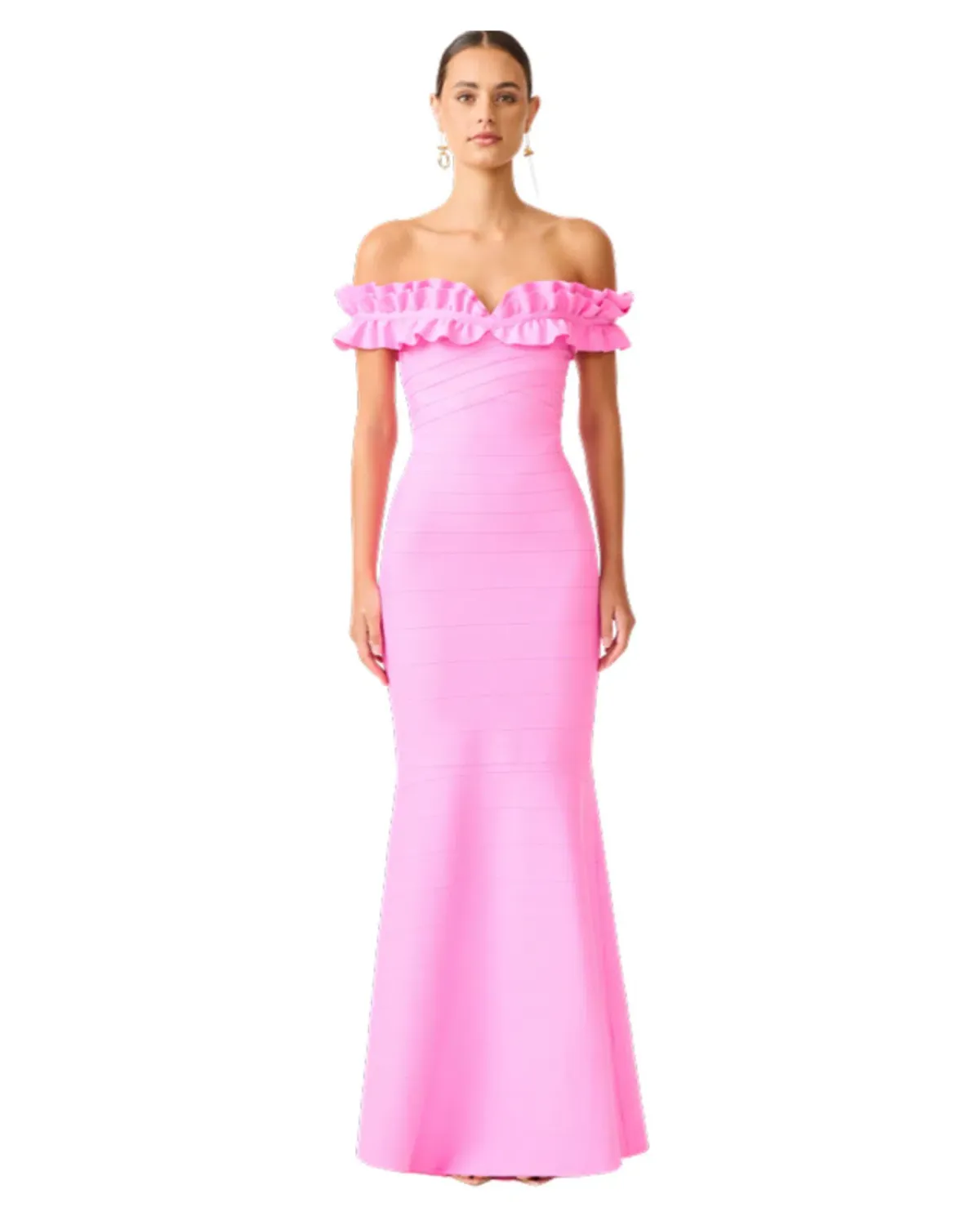 Elliatt Orelia Ruffle Maxi Gown Candy Pink Size L / AU 12 - Image 1