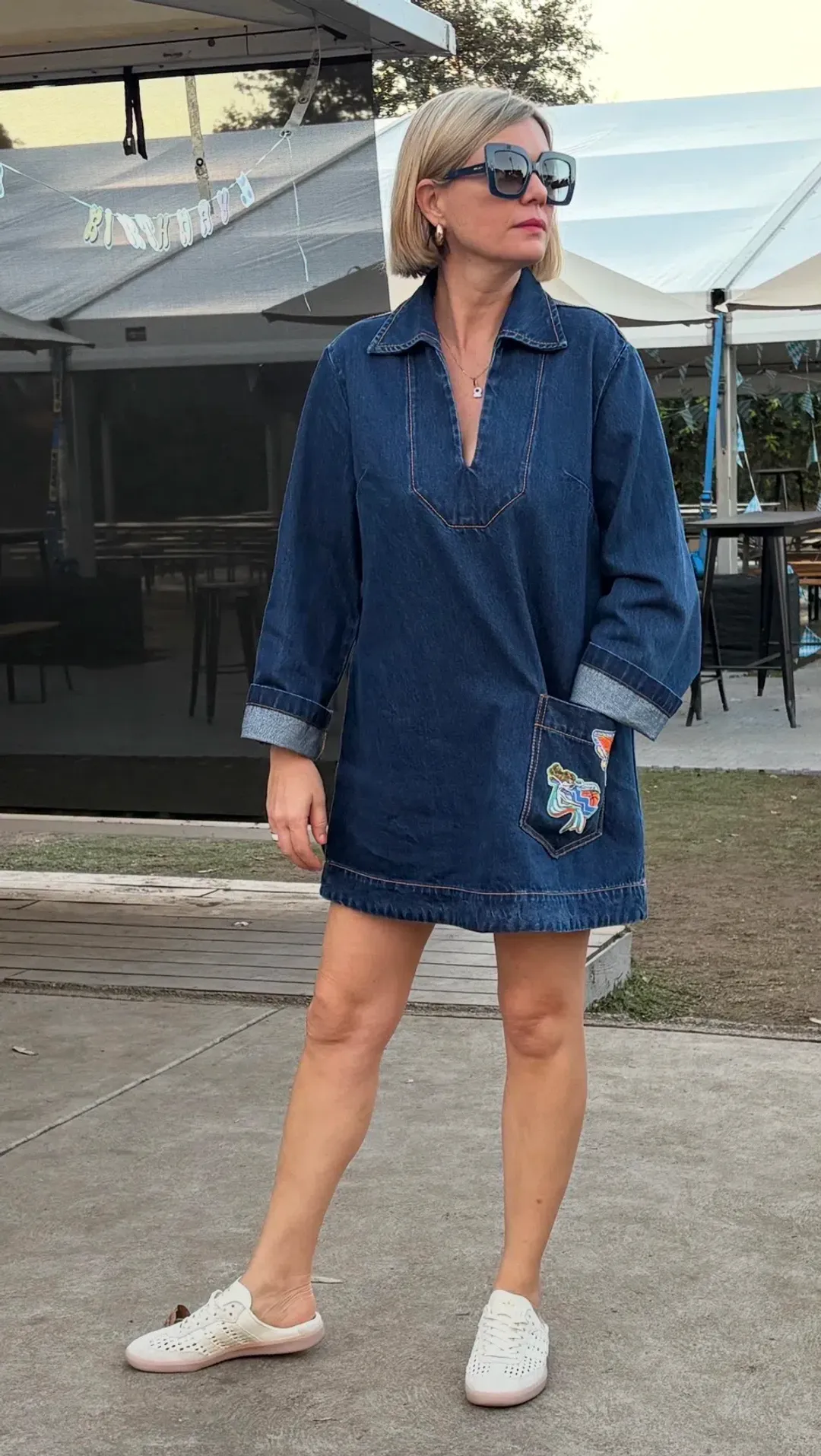 Alémais Speedy Denim Minidress Size:8 for rent on The Volte - main image