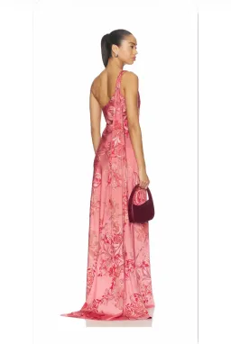 Hemant and Nandita One Shoulder Sash Dress in Coral Size M for rent on The Volte - image 4