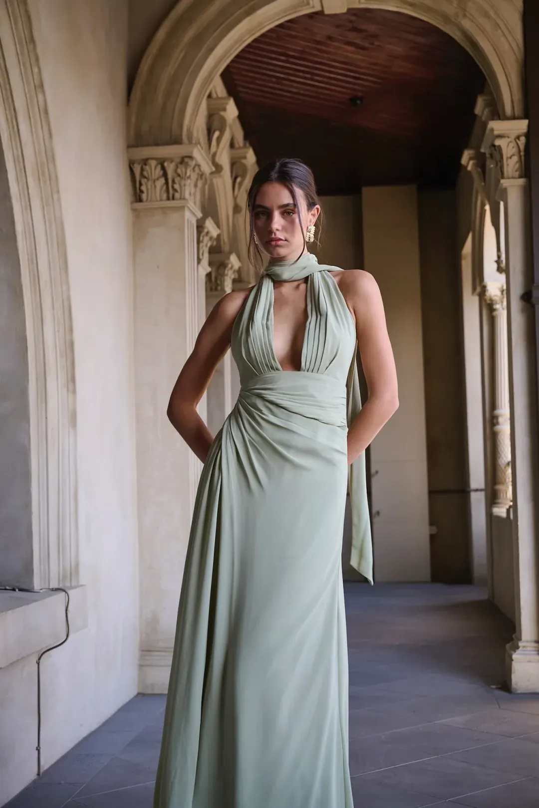 Calia Collection Antonia Dress Sage Size 12 for rent on The Volte - main image