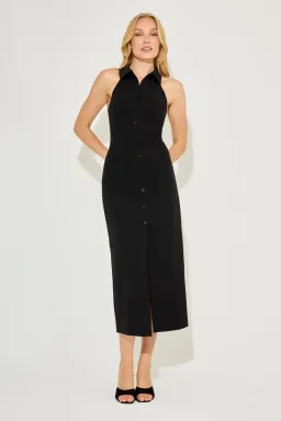 Odd Muse Collar Maxi Dress Black Size L for rent on The Volte - image 1