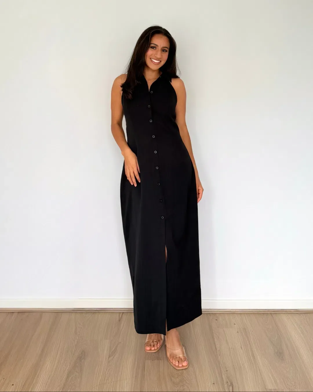 Odd Muse Collar Maxi Dress Black Size L for rent on The Volte - main image