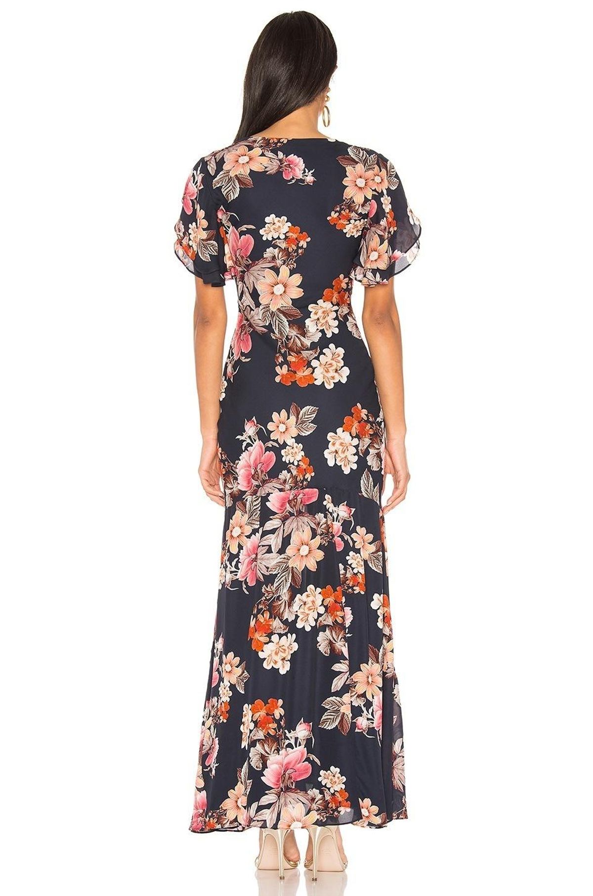 Navy Floral Layered Pintuck Dress - Image 3