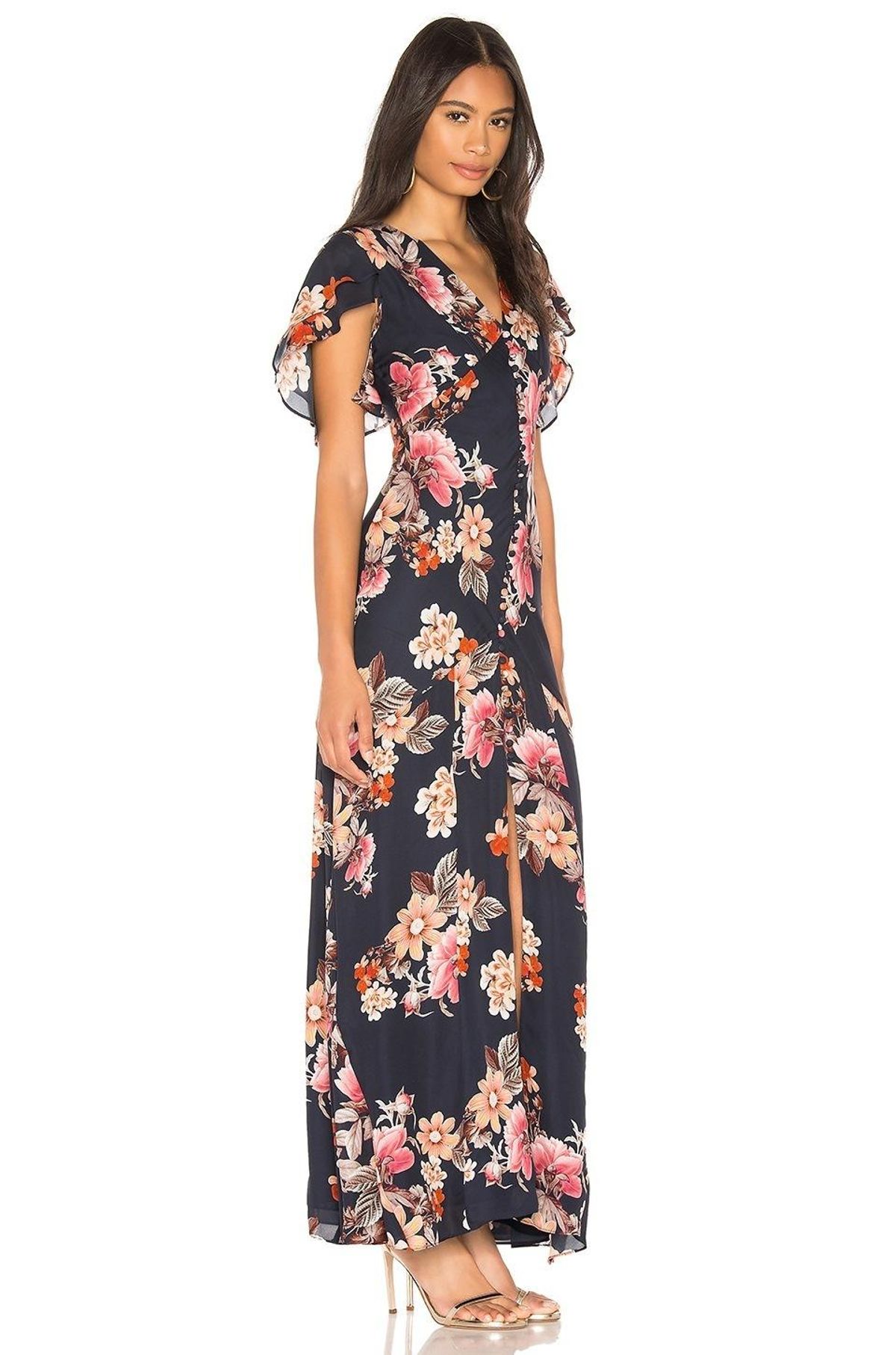 Navy Floral Layered Pintuck Dress - Image 2