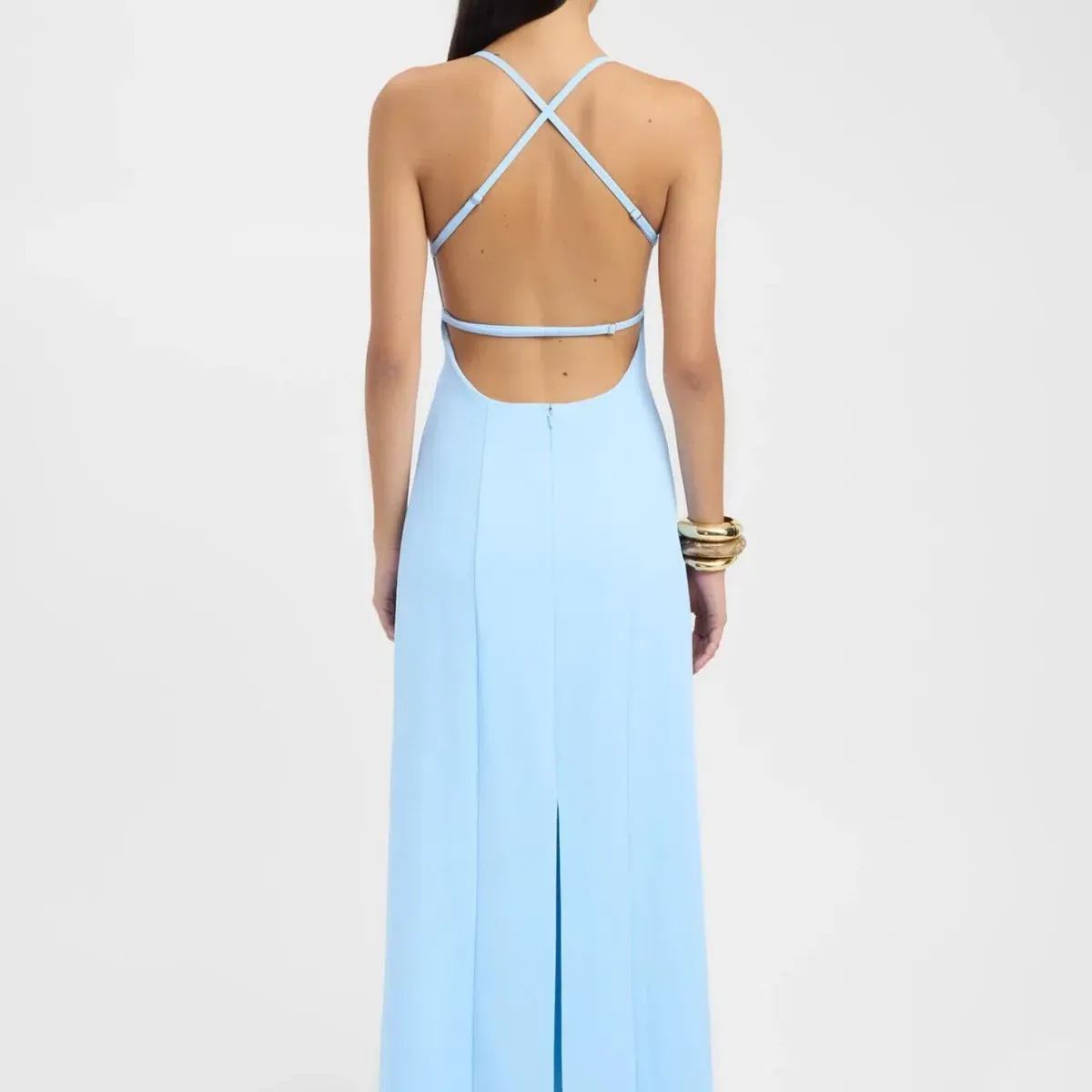 Kookai Ariel Strappy Maxi Light Blue Dress - Image 2