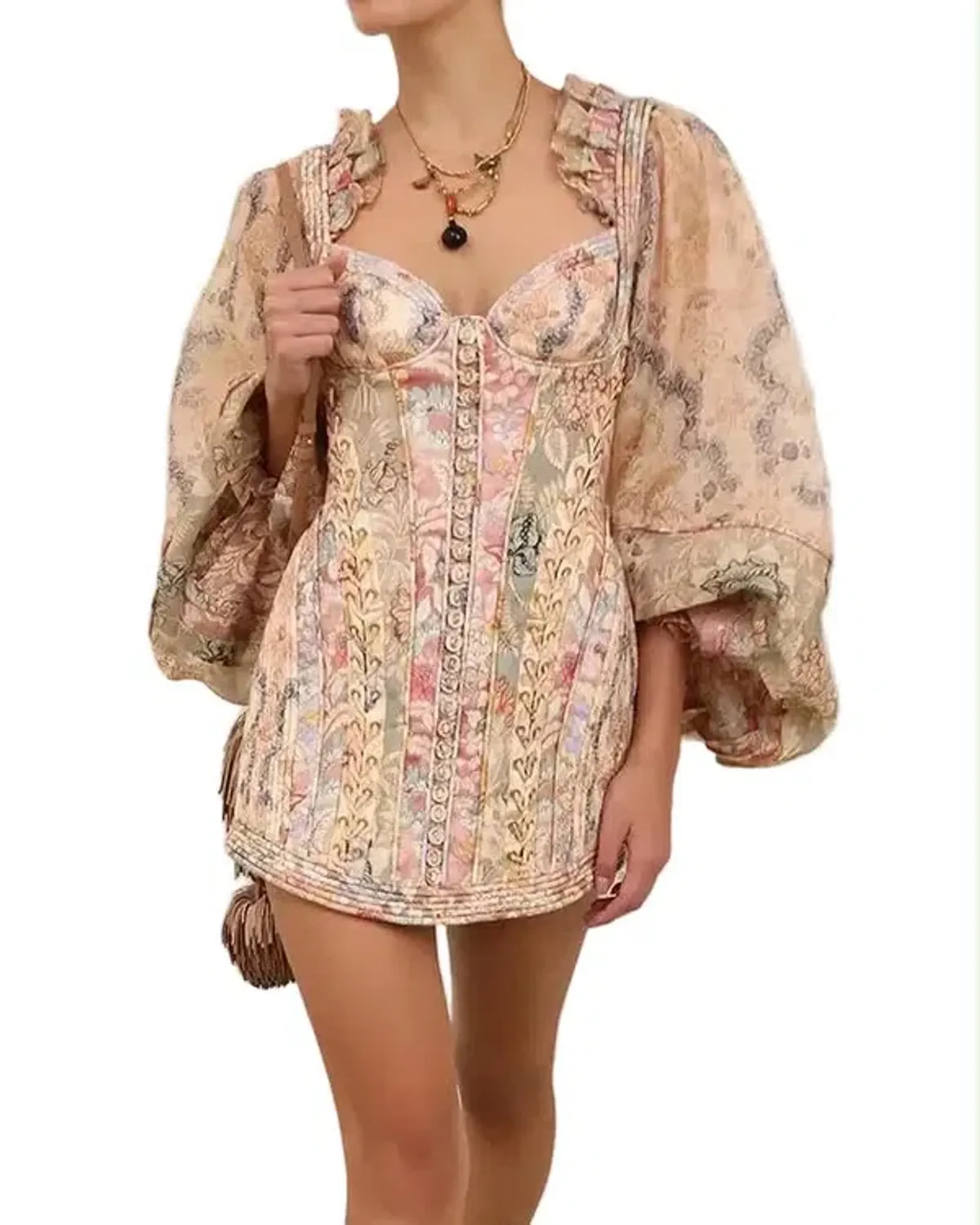 Zimmermann Rebellion Corded Mini Dress (Size OP) - Image 4