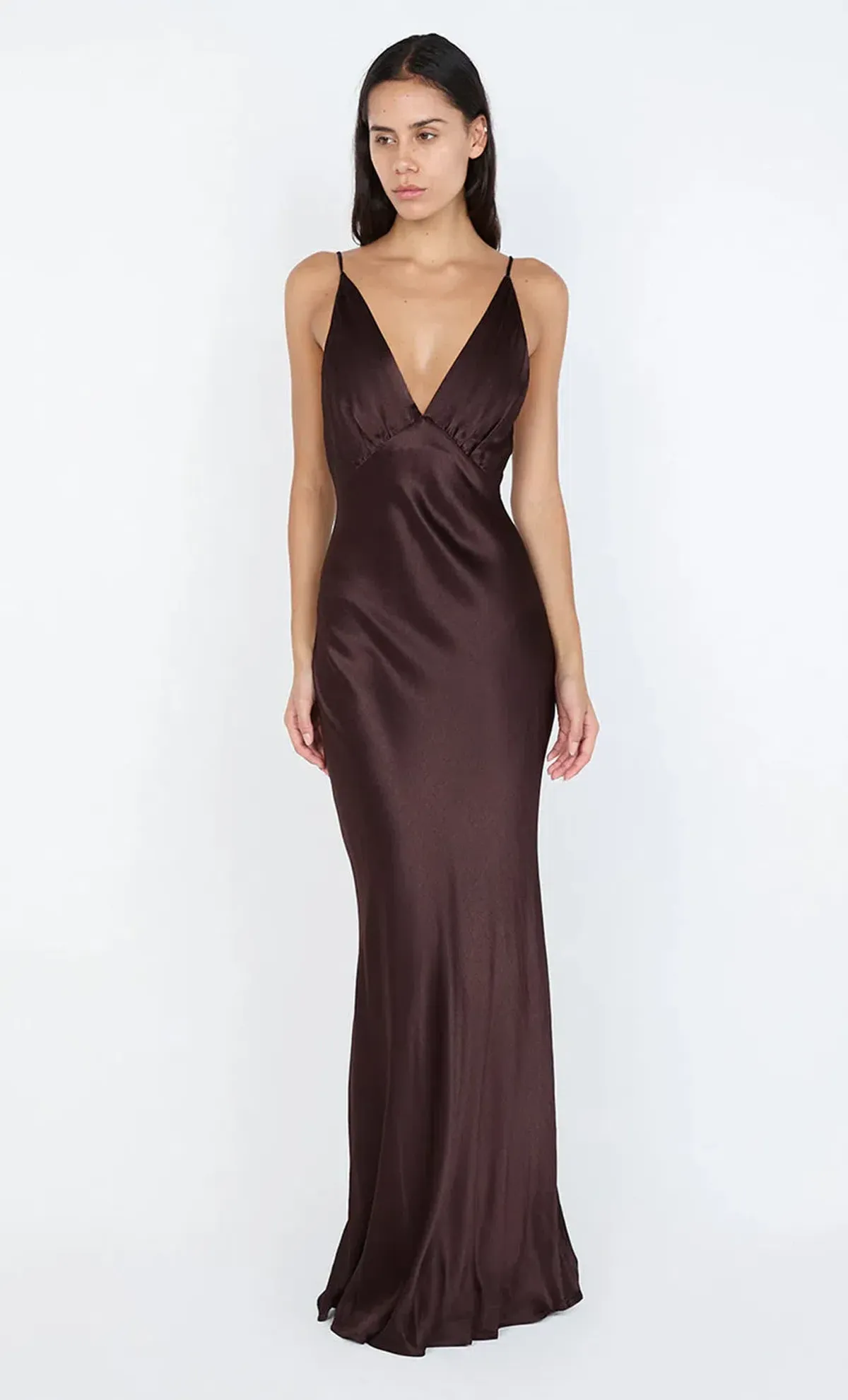 MOON DANCE V MAXI DRESS DARK CHOCOLATE for rent on The Volte - main image