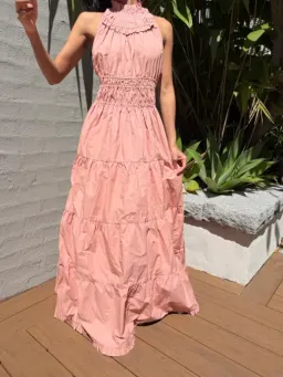 Magali Pascal Jacqueline Maxi Dress Peach Size XS for rent on The Volte - image 4