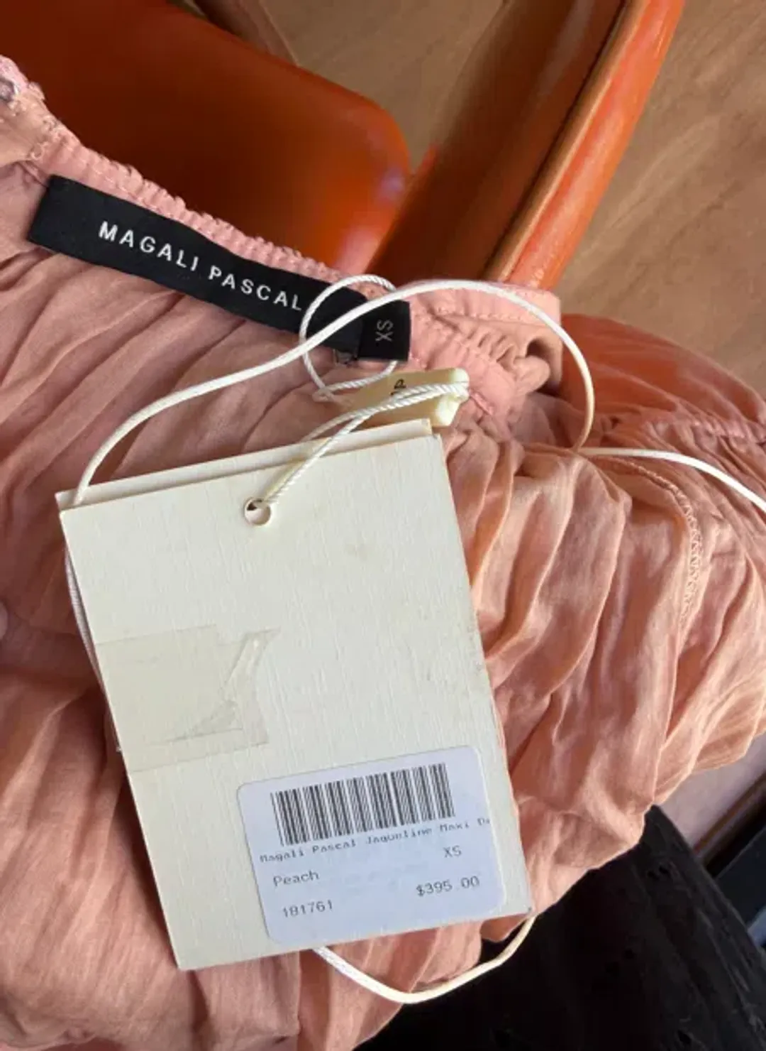 Magali Pascal Jacqueline Maxi Dress Peach Size XS for rent on The Volte - main image