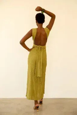 Savannah Morrow Verita Green Maxi Dress Size XXS for rent on The Volte - image 7