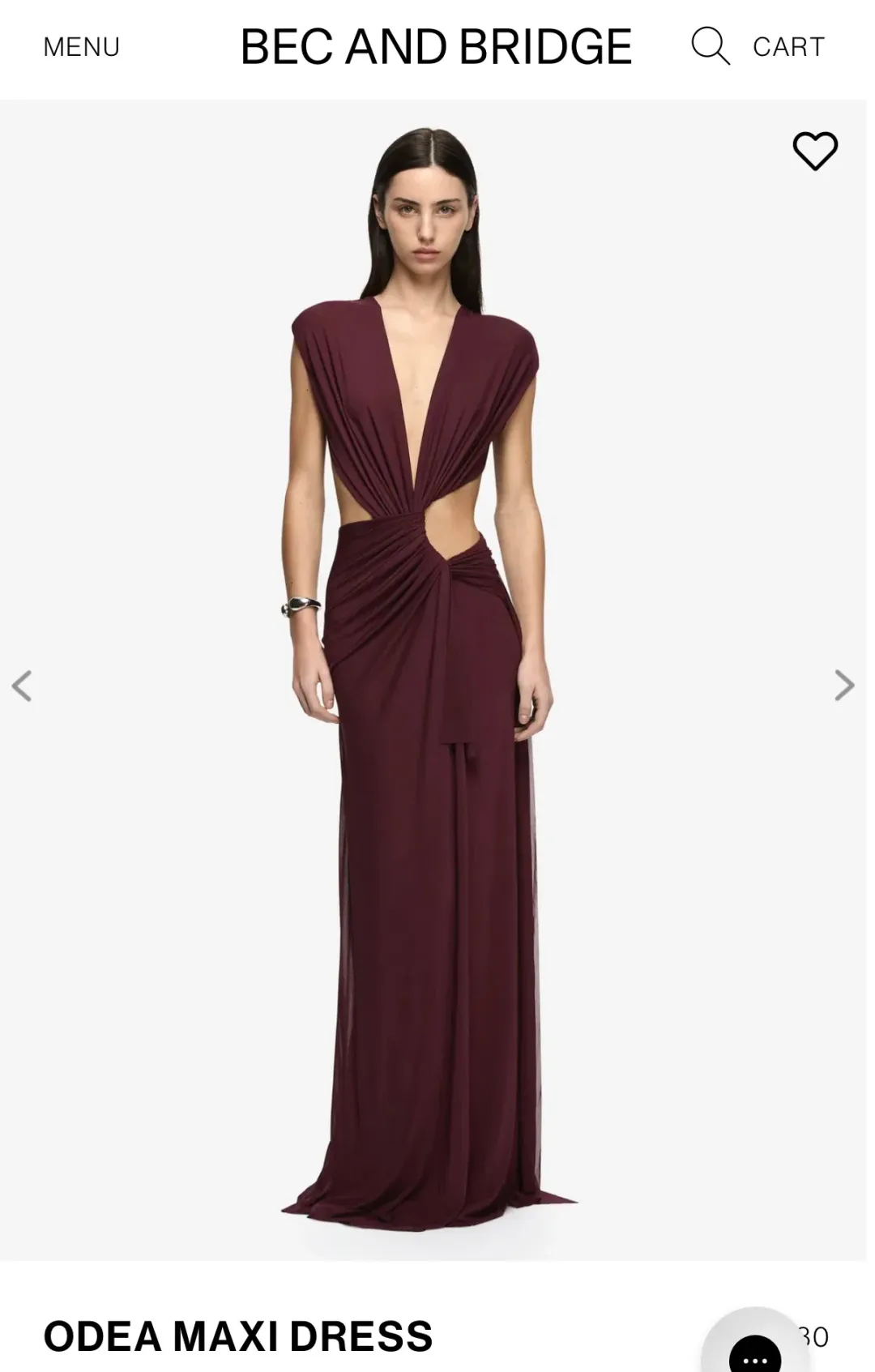 Bec & Bridge Odea Maxi Dress Plum for rent on The Volte - main image