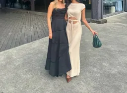 Bec and Bridge Beige Maxi Dress with Tie up detail size 6 for rent on The Volte - image 1