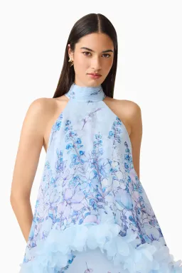 Elliatt Tulsia Floral Cape Maxi Blue / Size 12 for rent on The Volte - image 4