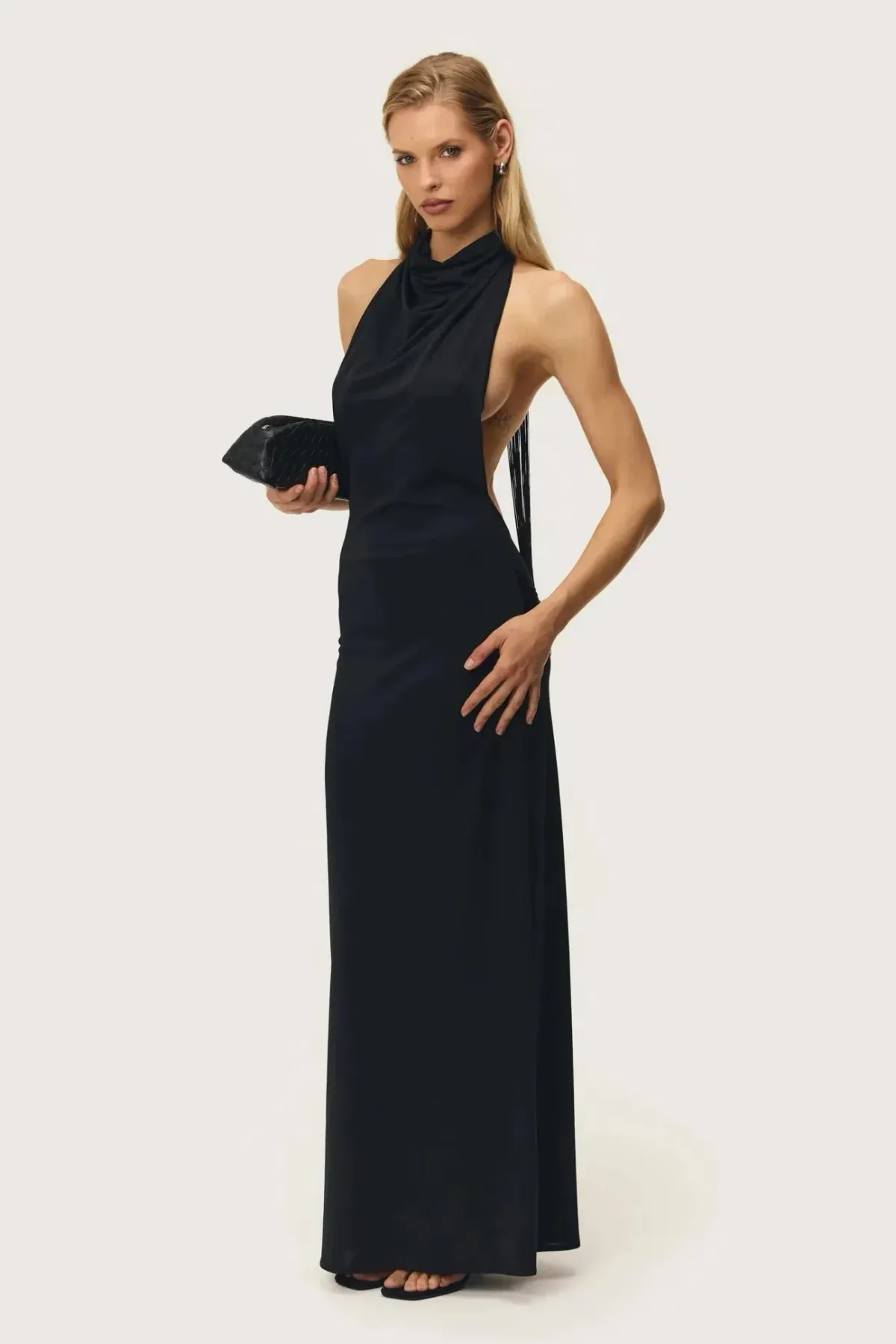 ARCINA ORI JEAN DRESS BLACK SIZE 8 - Image 1