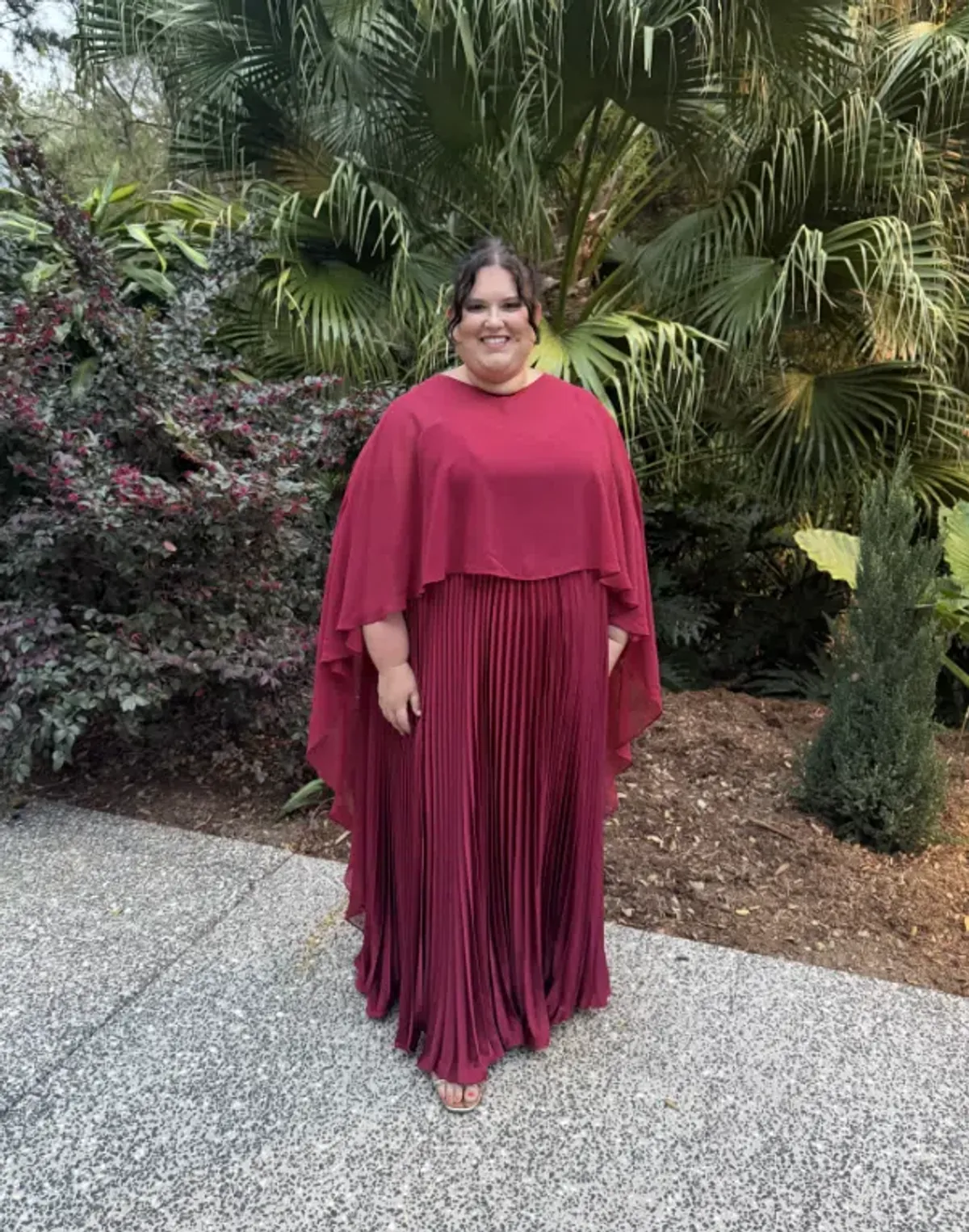 Burgundy Corset A Line Dress - Image 1