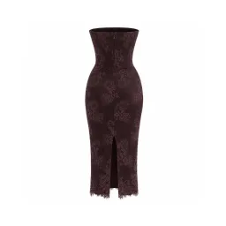 House of CB Larra Dress Bitter Chocolate Lace Corset Midi & Bolero for rent on The Volte - image 4