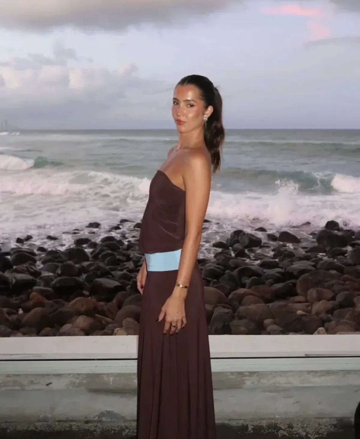 Sylavie Swimwear Isla Maxi Dress Espresso - Image 1