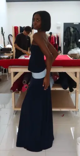 Sylavie Swimwear Isla Maxi Dress Midnight Navy for rent on The Volte - image 2