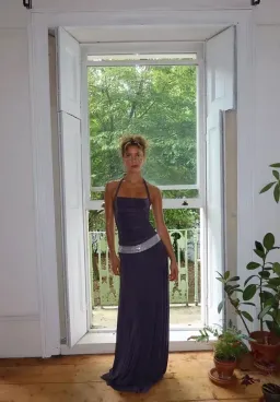 Sylavie Swimwear Toscana Maxi Dress Grey, Size 6 for rent on The Volte - image 1