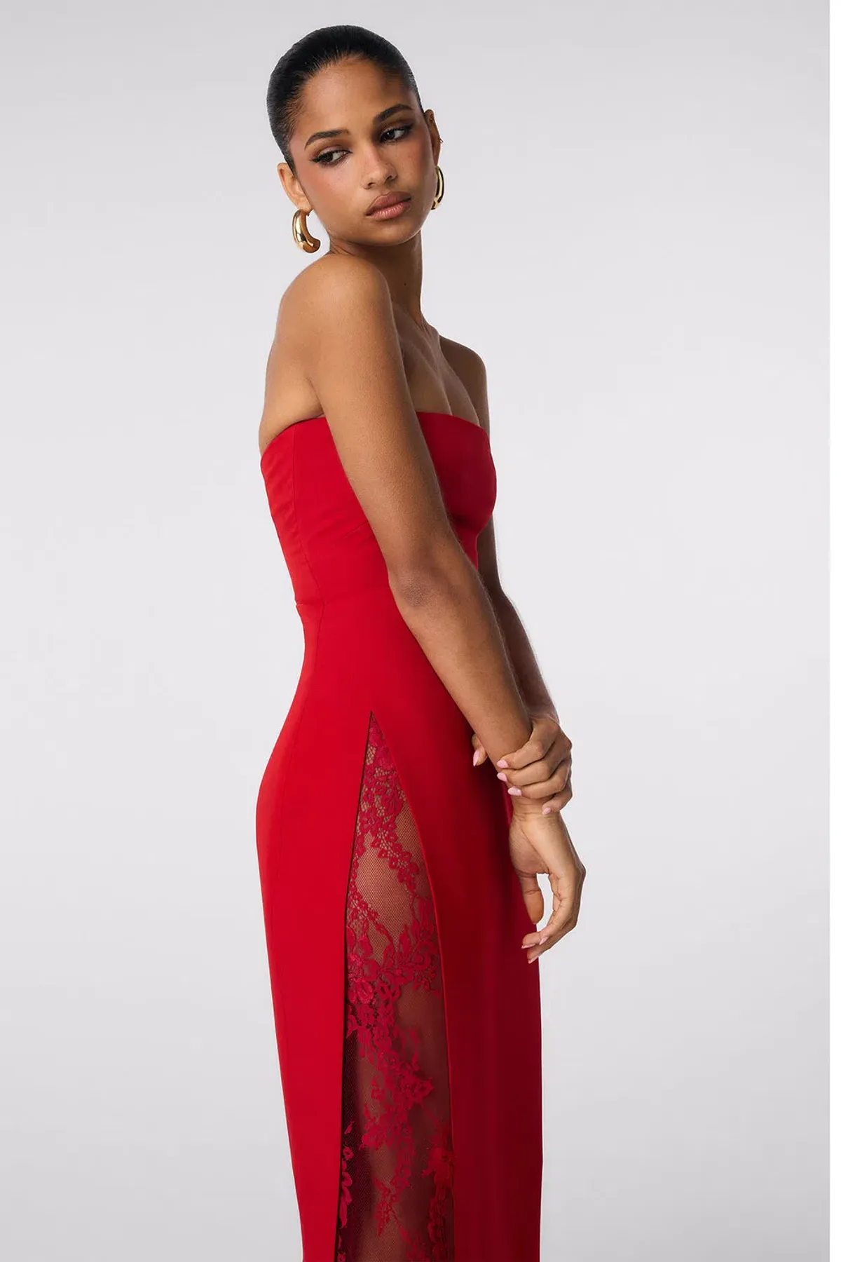 Nookie Palais Strapless Gown in Flame Red Size XS / AU 6 - Image 4