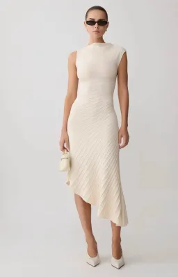 Meshki assymetric midi dress ivory xxs for rent on The Volte - image 5