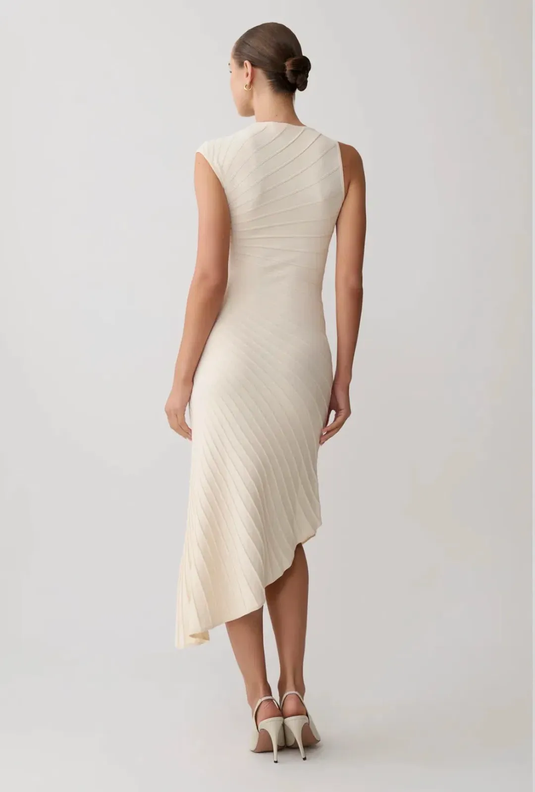 Meshki assymetric midi dress ivory xxs for rent on The Volte - main image