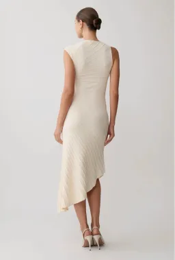 Meshki assymetric midi dress ivory xxs for rent on The Volte - image 2
