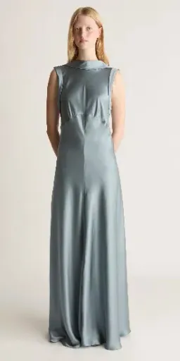 Lee Mathew’s Stella Silk Drape dress, Steel, Size 4 for rent on The Volte - image 2