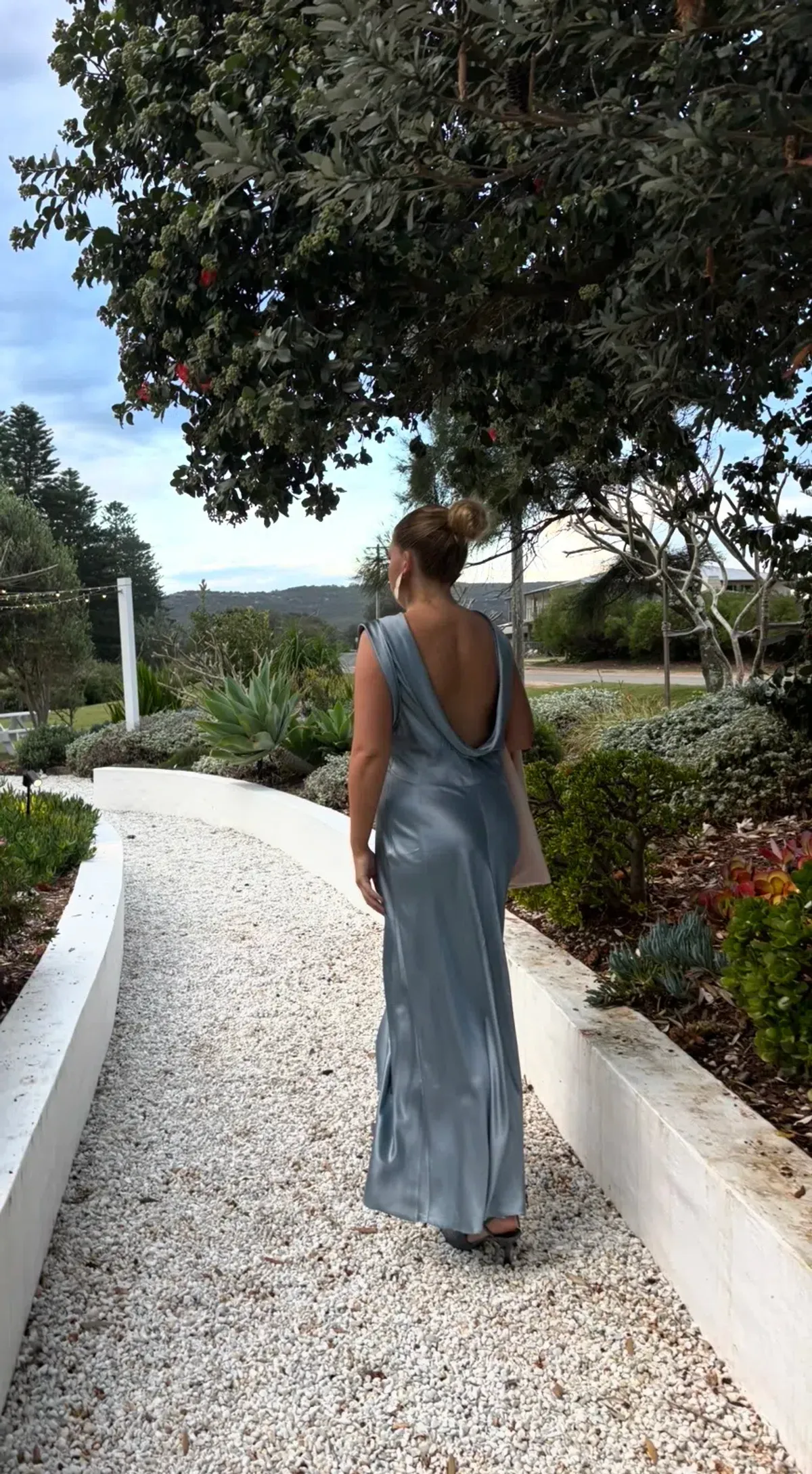 Lee Mathew’s Stella Silk Drape dress, Steel, Size 4 - Image 3