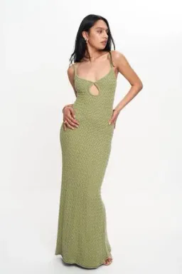 Bec & Bridge Effie Knit Key Maxi Dress Green for rent on The Volte - image 3