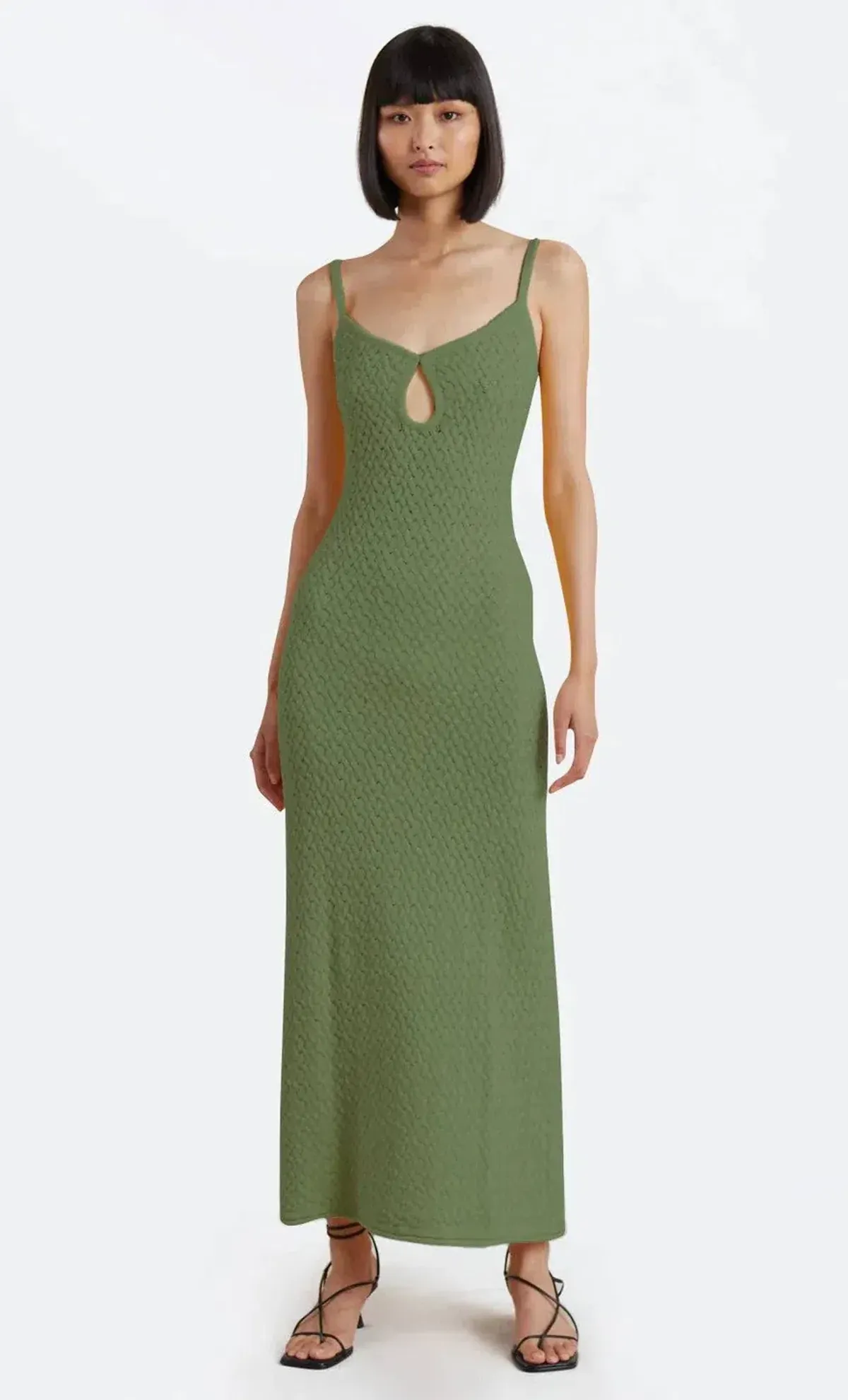 Bec & Bridge Effie Knit Key Maxi Dress Green - Image 1