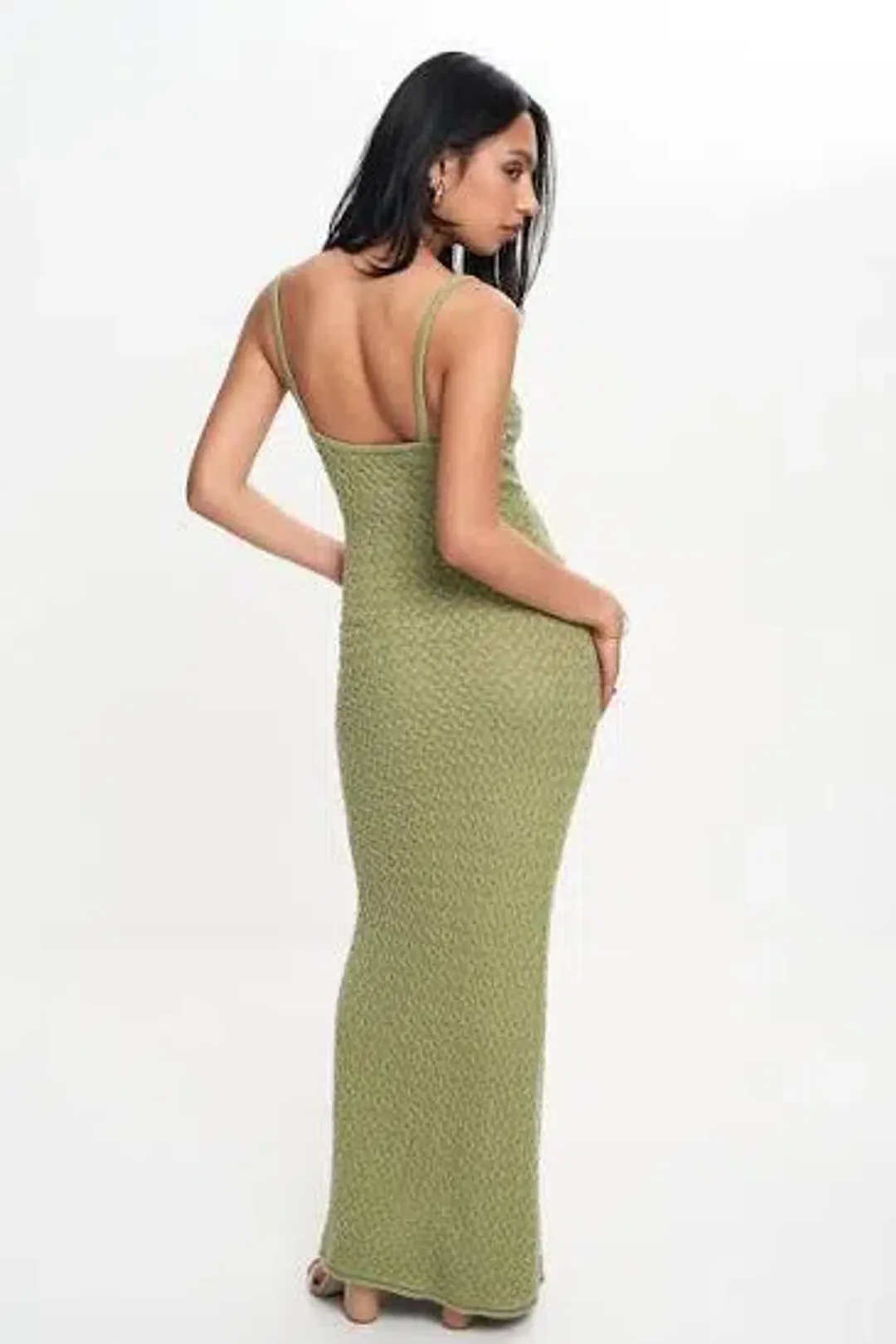 Bec & Bridge Effie Knit Key Maxi Dress Green for rent on The Volte - main image