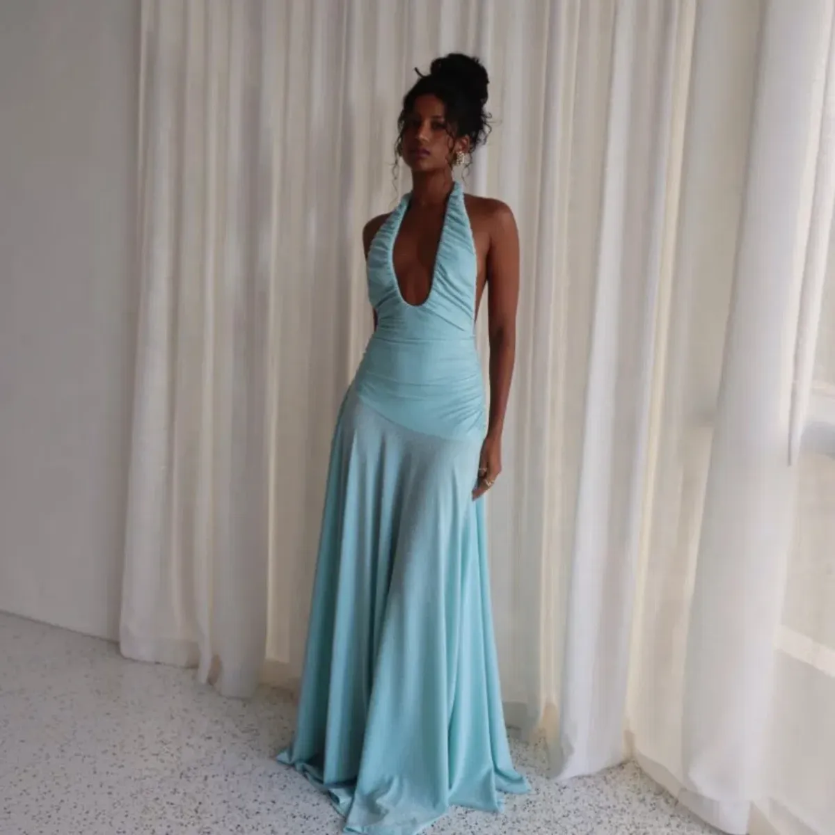 Deconduarte Ambrose Gown Baby Blue Size XS - Image 1