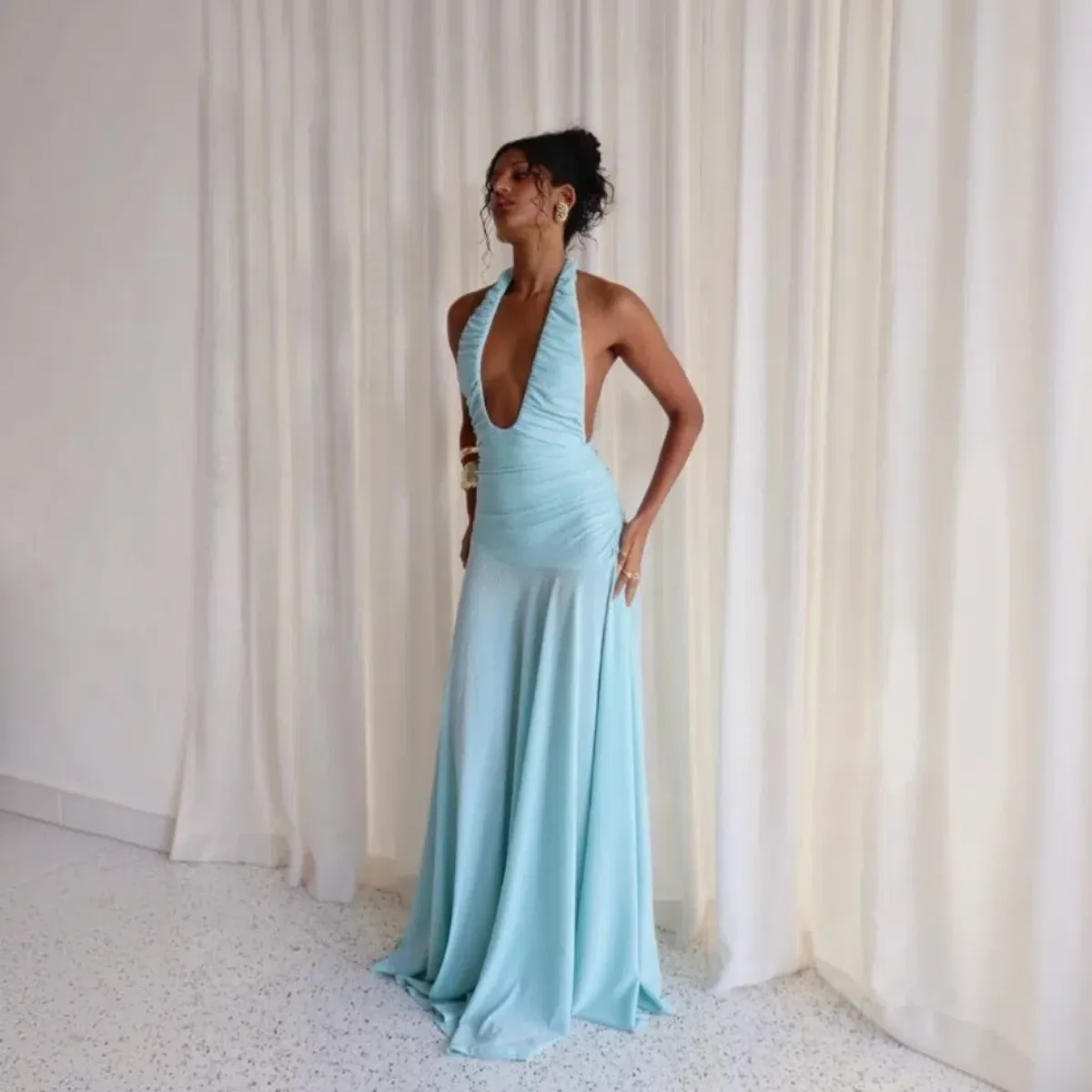 Deconduarte Ambrose Gown Baby Blue Size XS - Image 3