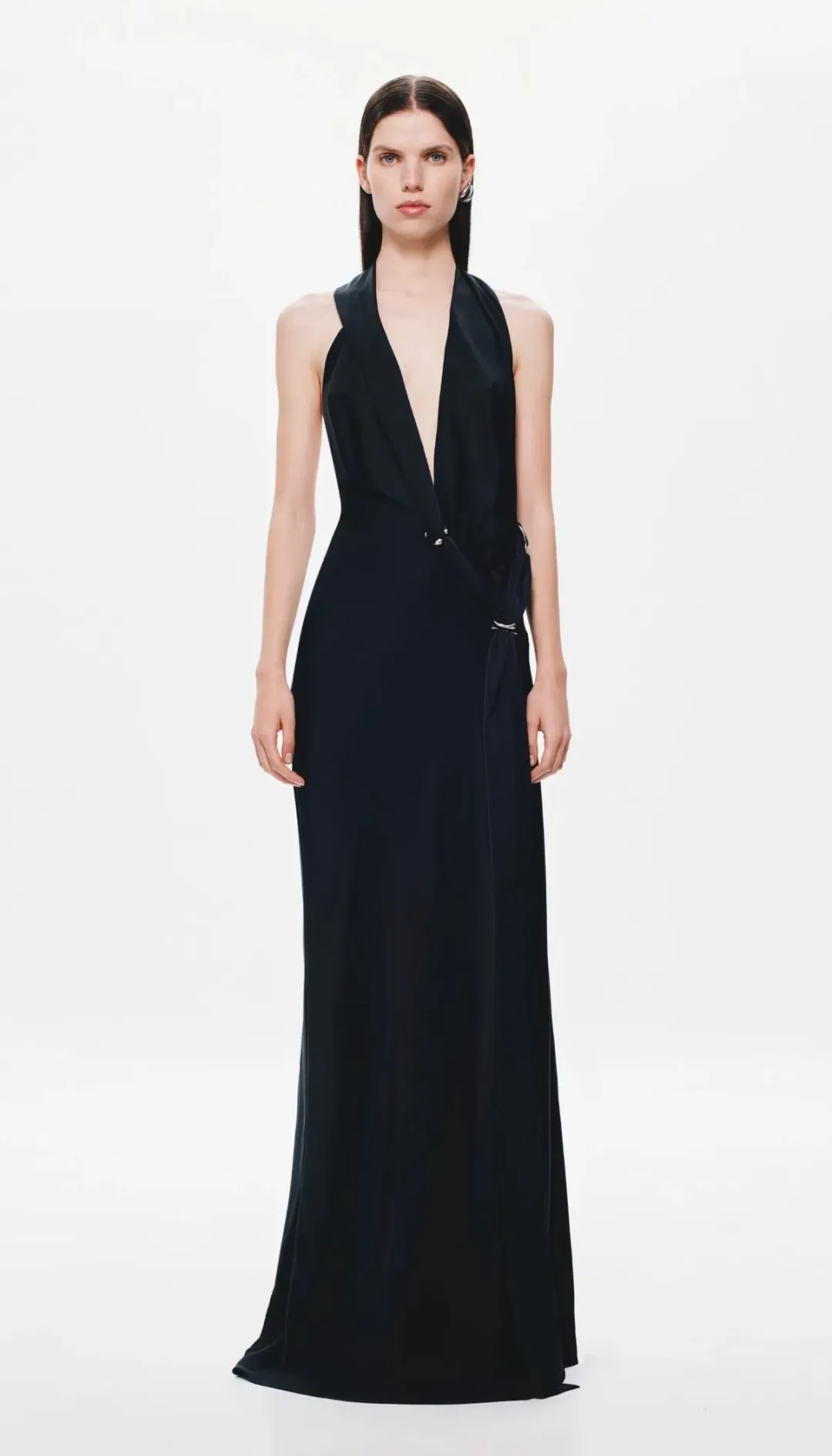Misha / Harlow Satin Dress / Black / Size M/10 for rent on The Volte - main image