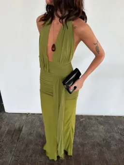 Bec & Bridge Cassis Drape Maxi Dress - Fern Size 6 for rent on The Volte - image 1