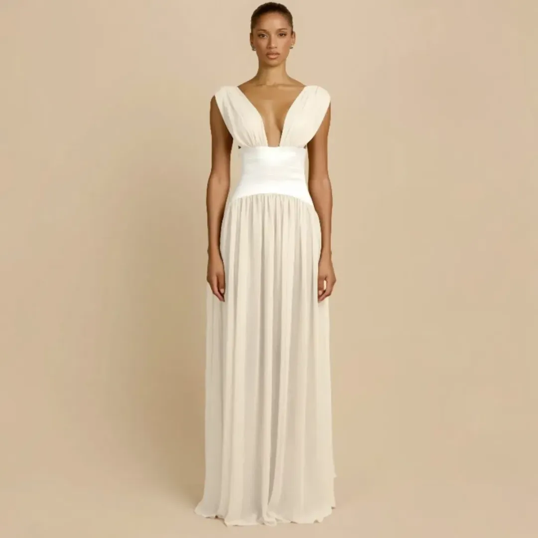 🥂Arcina Ori Ramona Dress in Ivory White - Size M/10 AU 🥂 for rent on The Volte - main image