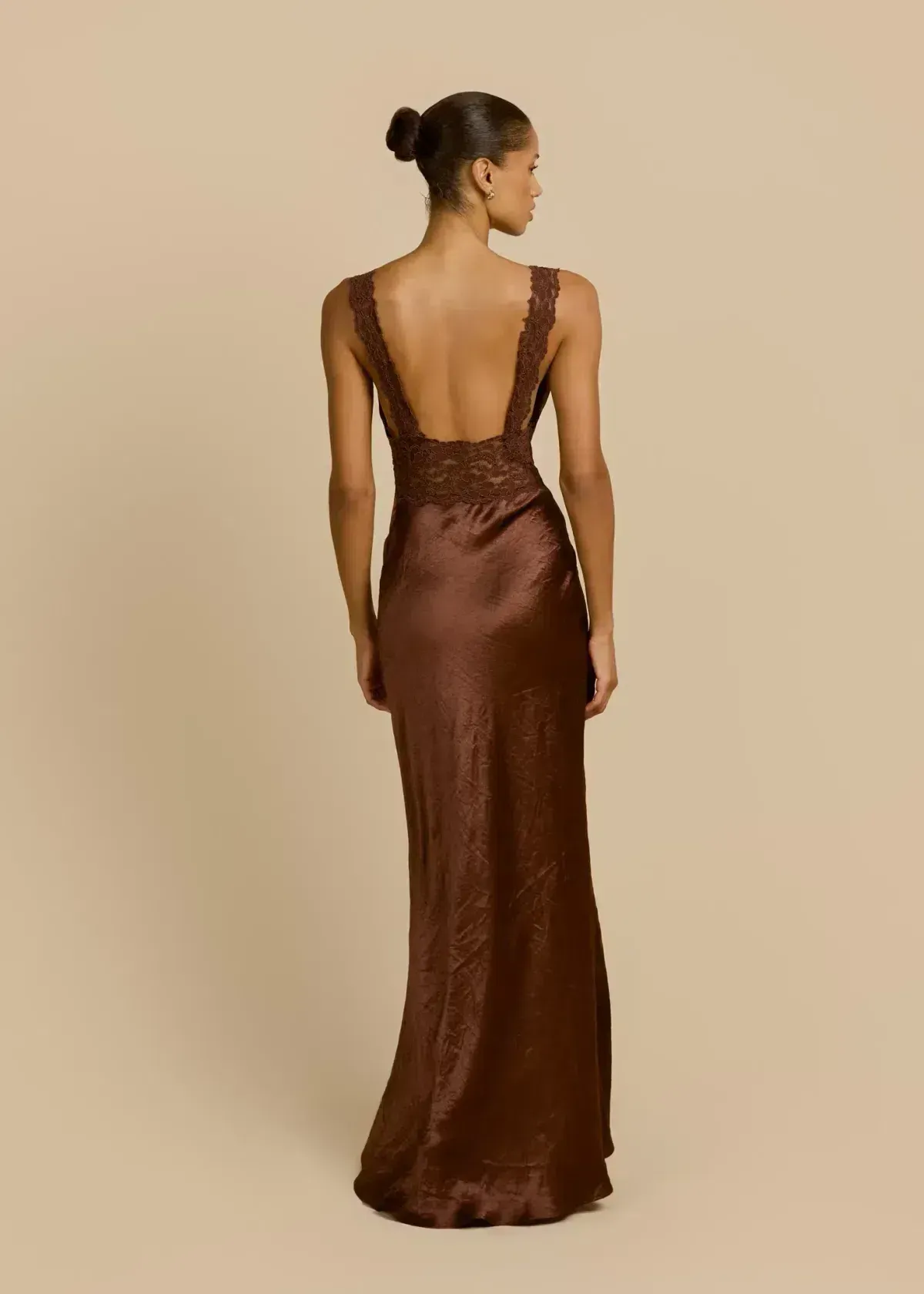 🤎 Arcina Ori Eveline Dress – Cacao Brown Satin Gown – Size AU 10 (M) 🤎 - Image 3